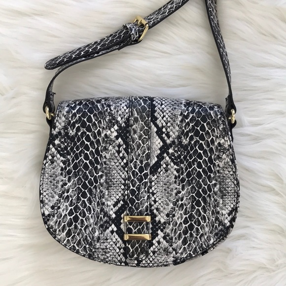 Neiman Marcus Handbags - NM Faux Leather Python Crossbody Bag